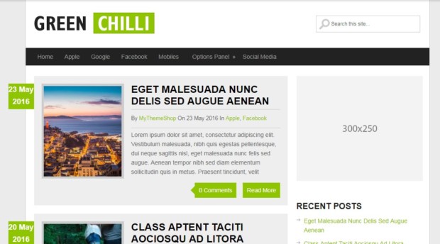 GreenChili Free WordPress Theme For Bloggers