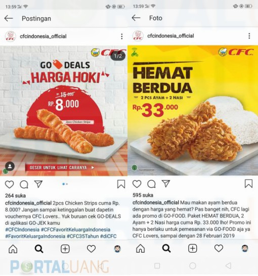 contoh kata kata promosi makanan di instagram CFC terbaru