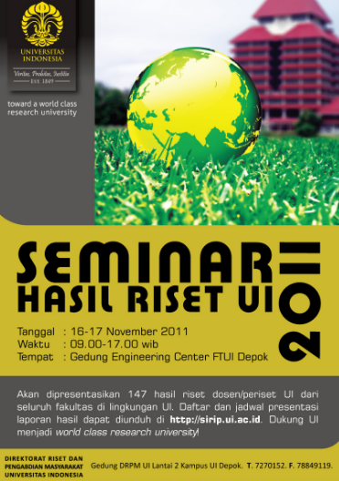 Contoh Gambar Poster Riset - Seminar hasil riset UI 2011