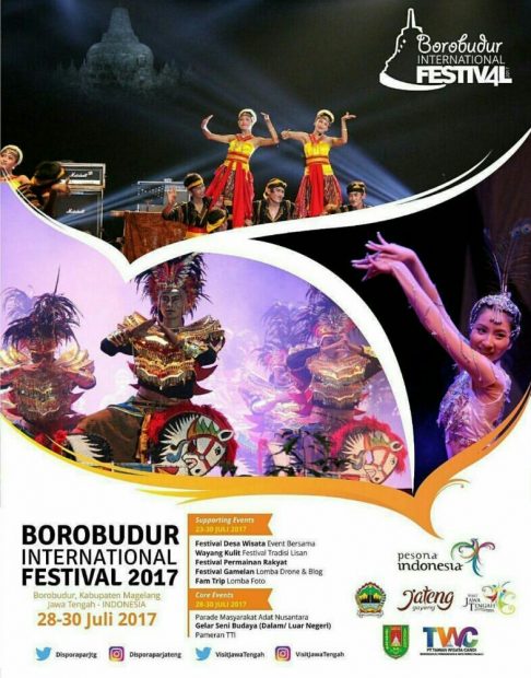 Contoh Gambar Poster Seni Budaya Borobudur International Festival