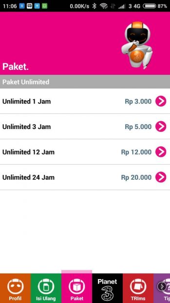 Harga Paket Internet : Telkomsel, Indosat, XL, Axis, 3