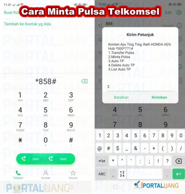 Cara Mudah Minta (Pinjam) Pulsa Telkomsel Ke Nomor Lain