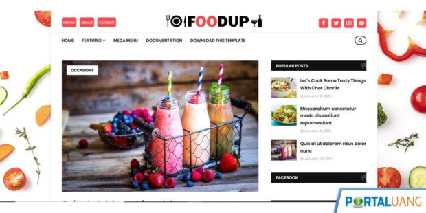 Template Blogger Food Gratis