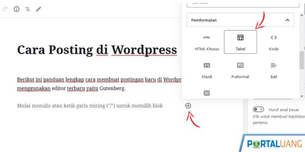 cara menambah tabel posting di wordpress