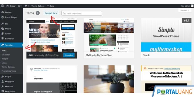 cara mengganti tema wordpress gratis