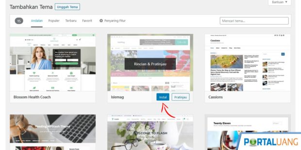 cara mengganti template wordpress menarik