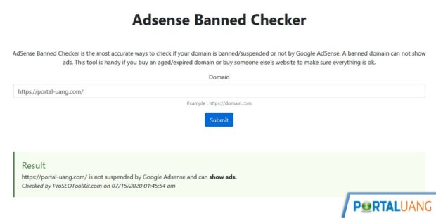 cara cek domain banned adsense