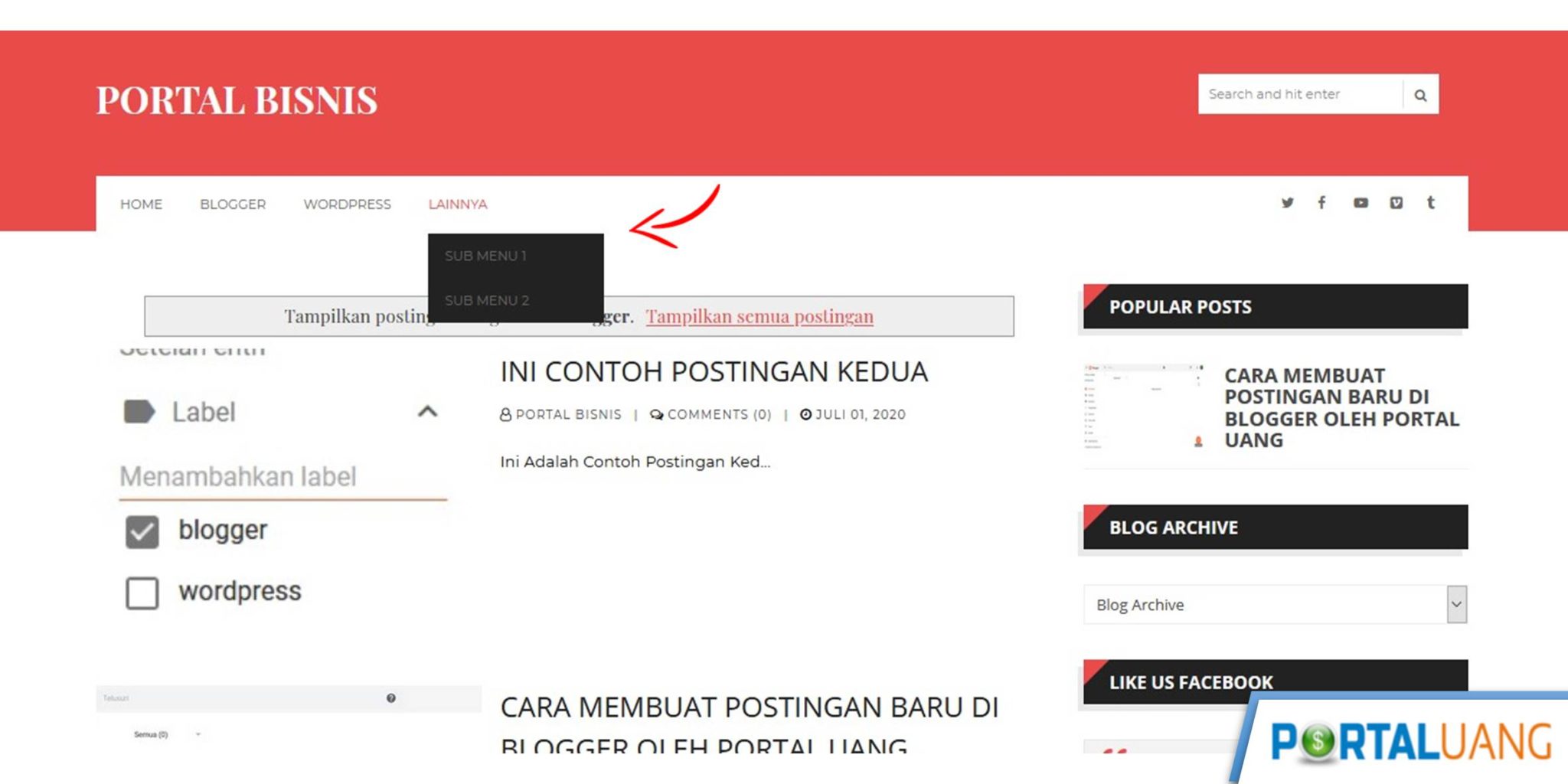 Cara Membuat Menu Bar Dan Sub Menu Di Blogger Untuk Pemula