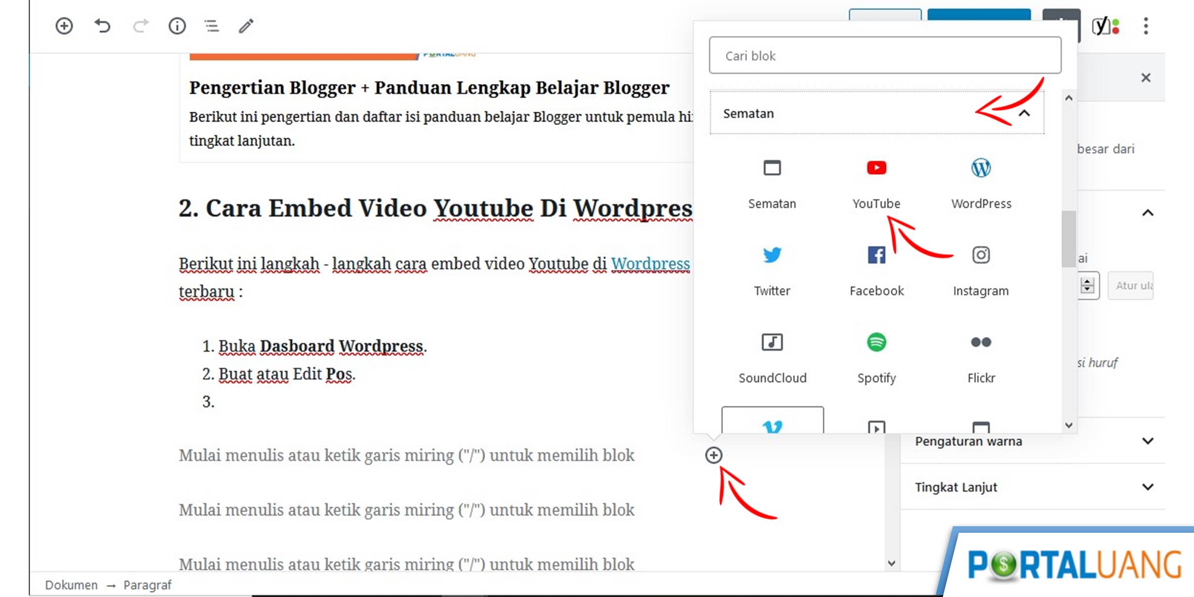 Cara Embed Video Youtube Di WordPress