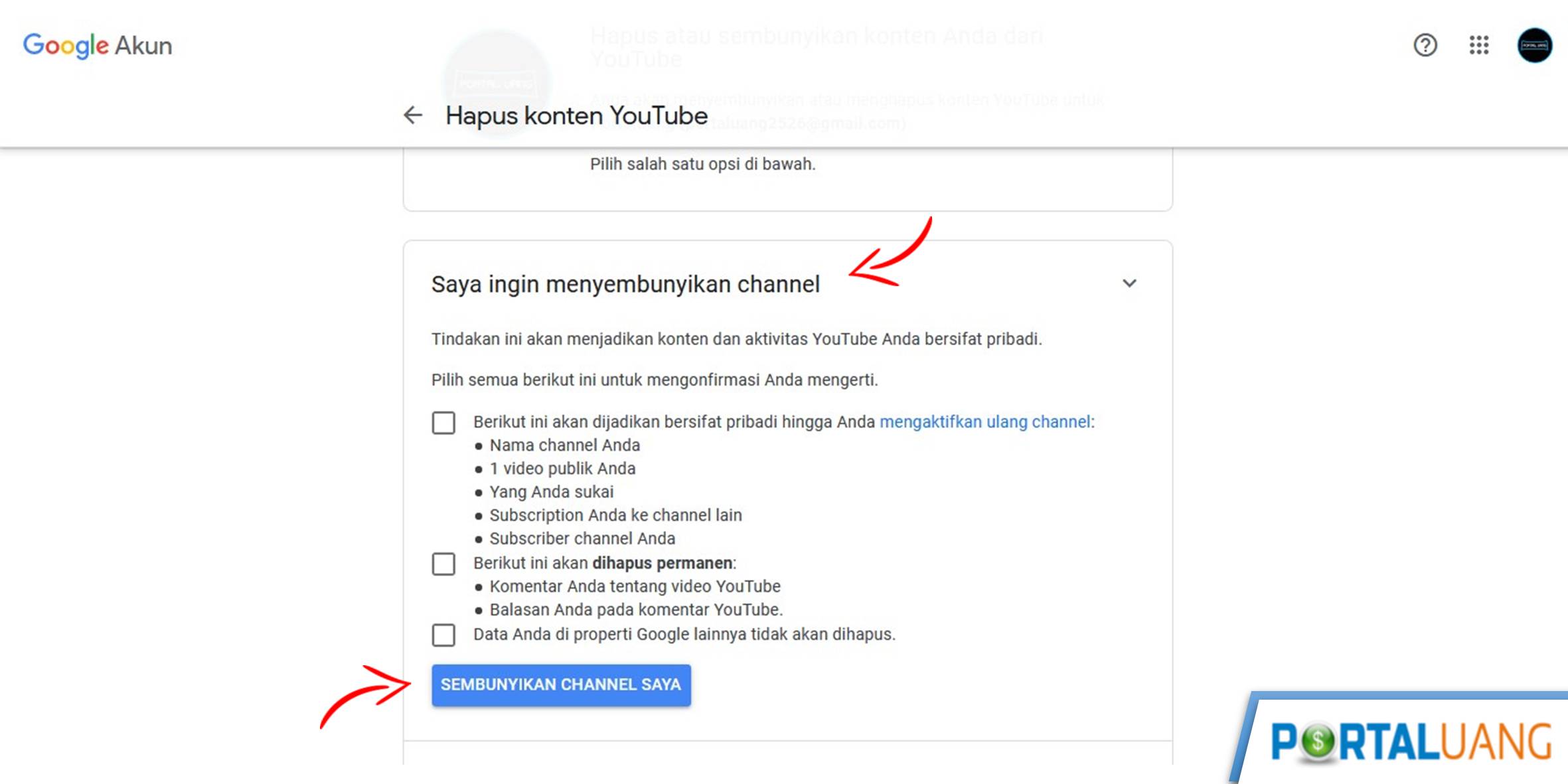 Cara Menyembunyikan Channel Youtube di laptop