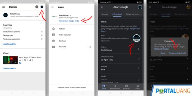 cara mengganti foto profil di youtube lewat hp