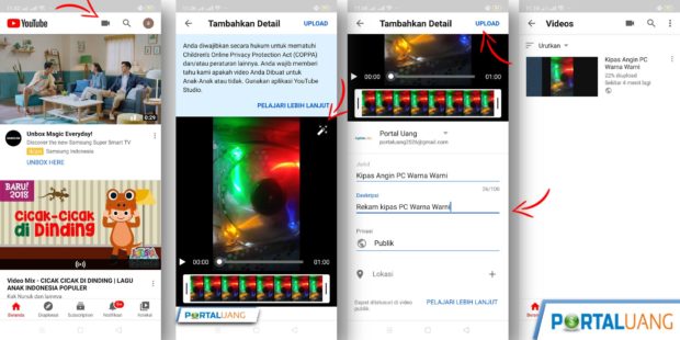 cara upload video ke youtube lewat hp android