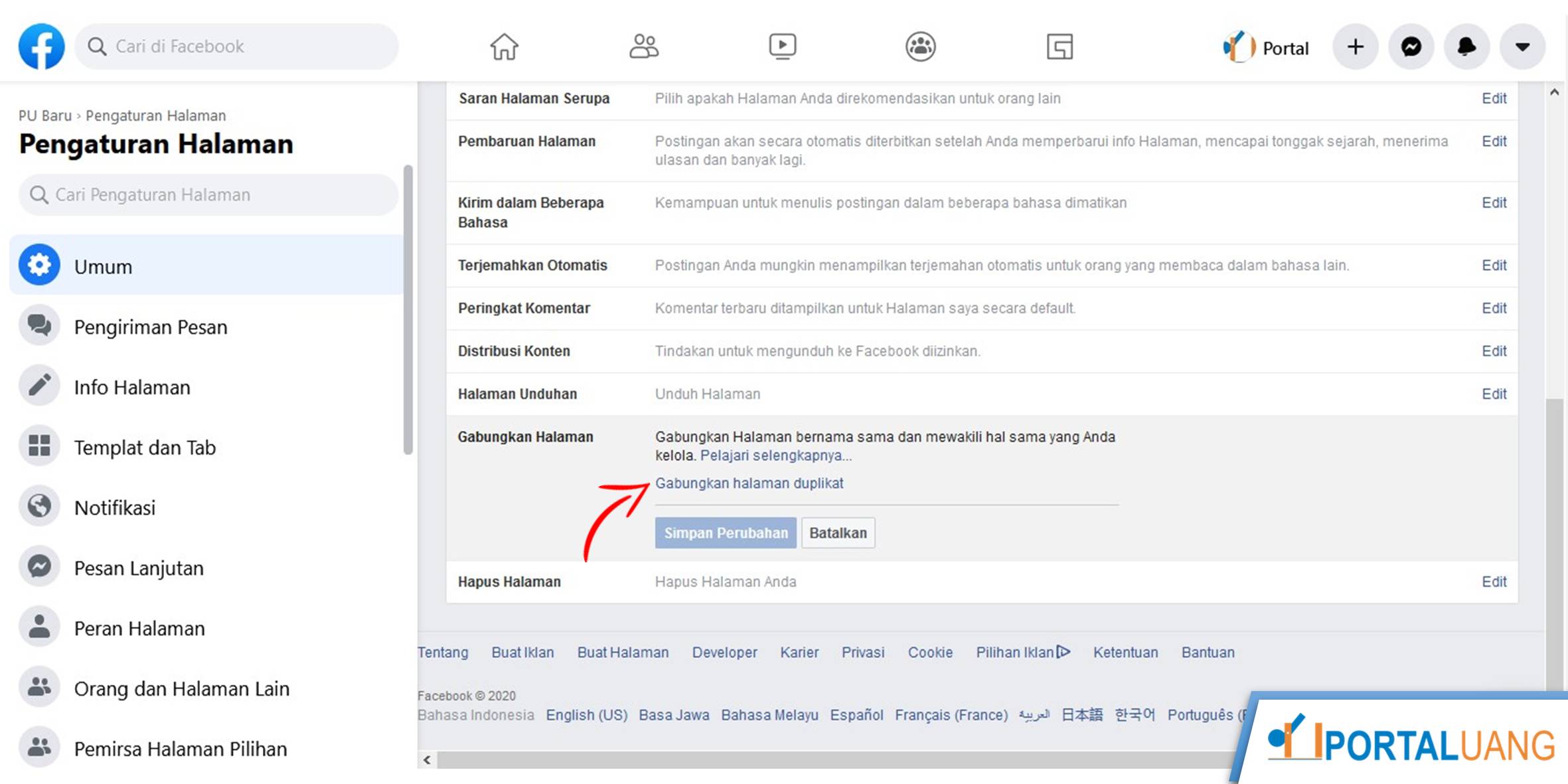 cara menggabungkan fanspage facebook