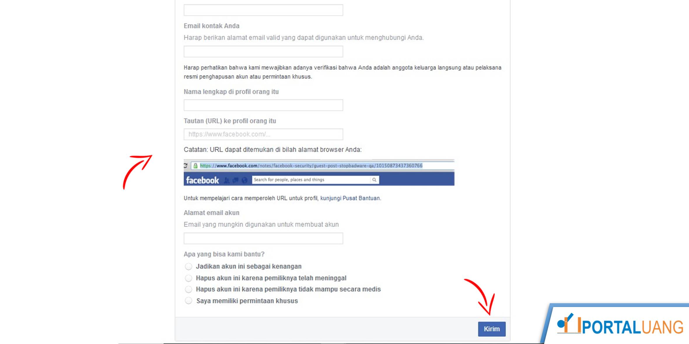 cara menghapus akun facebook orang lain yang sudah meninggal