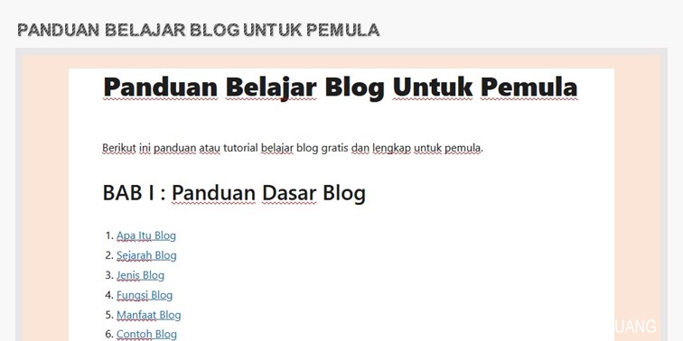 panduan blog