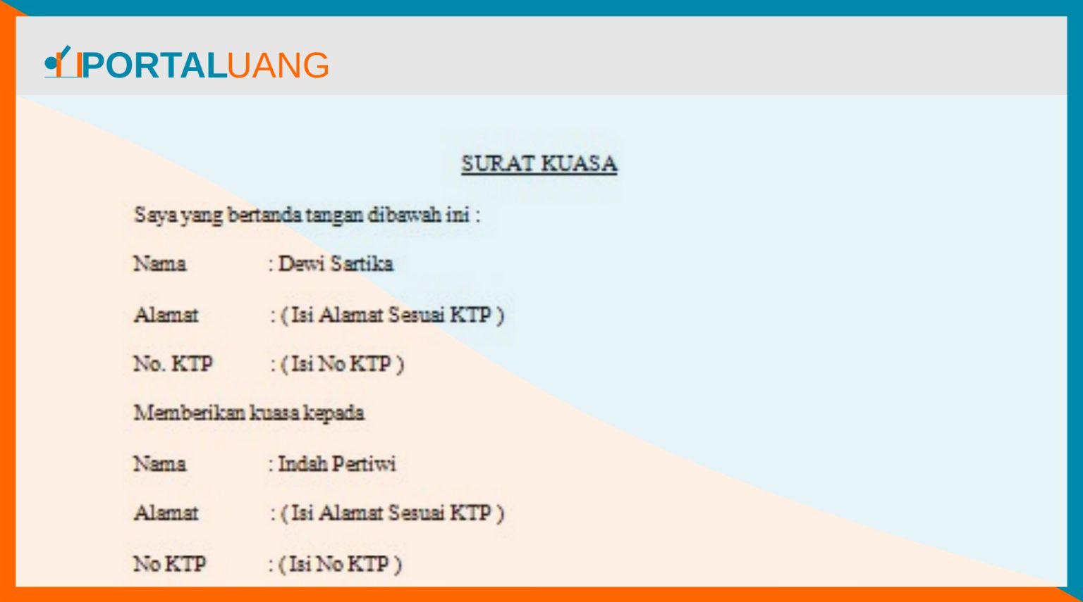 DOWNLOAD Contoh Surat Kuasa Pemutusan / Pemasangan IndiHome Doc / Pdf