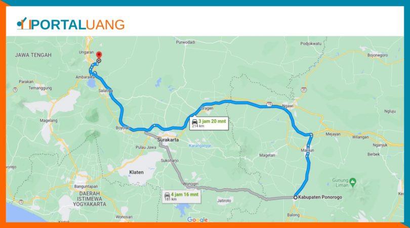 Ponorogo Semarang Berapa Jam dan Berapa Kilo